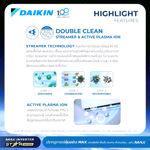 Daikin MAX INVERTER (STAR KZ SERIES) FTKZ-Y 9000-24000 BTU - Image 5