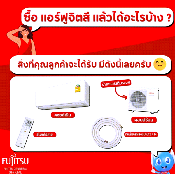 FUJITSU แอร์ ฟูจิตสึ ระบบอินเวอร์ทเตอร์ รุ่น iMAX ขนาด 9200-36000BTU ประหยัดไฟ 5 - Image 4