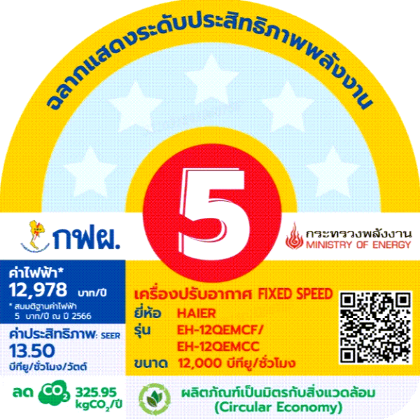 Haier เครื่องปรับอากาศติดผนัง Fixed Speed รุ่น QEMC Series - Image 5