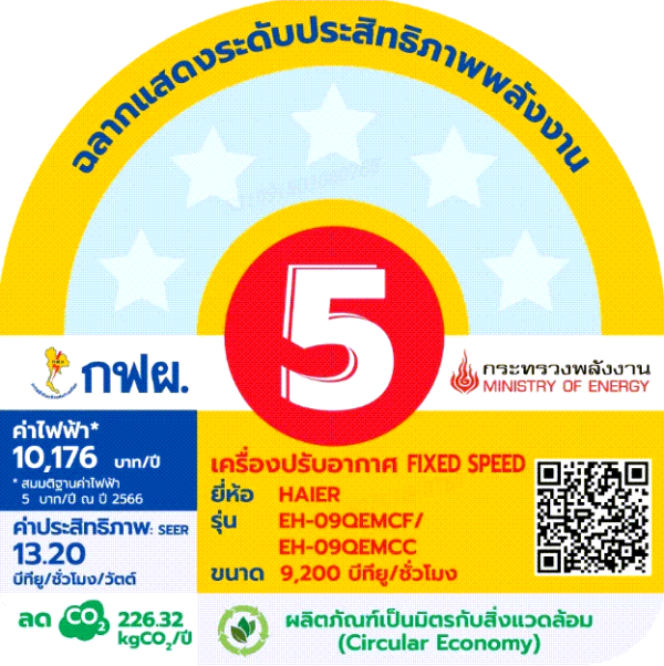 Haier เครื่องปรับอากาศติดผนัง Fixed Speed รุ่น QEMC Series - Image 4