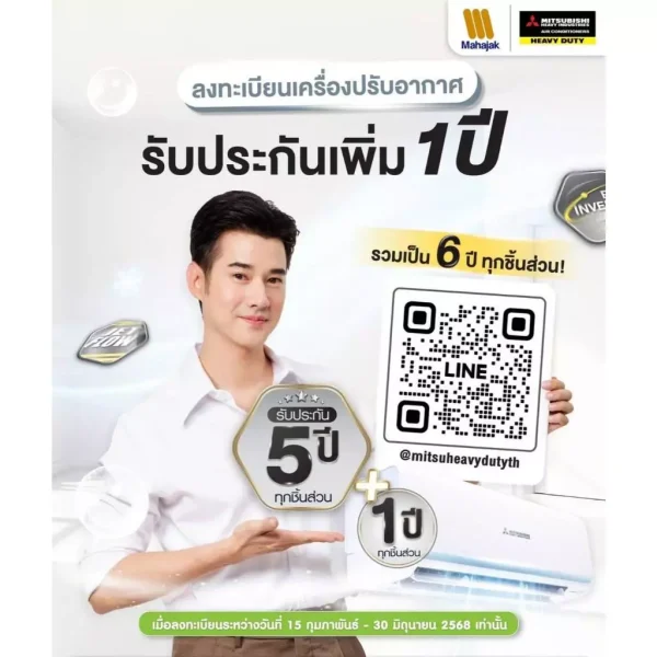 MITSUBISHI HEAVY DUTY แอร์ติดผนัง DELUXE INVERTER รุ่น SRK18YYS-W1 ขนาด 18,244 BTU - Image 3